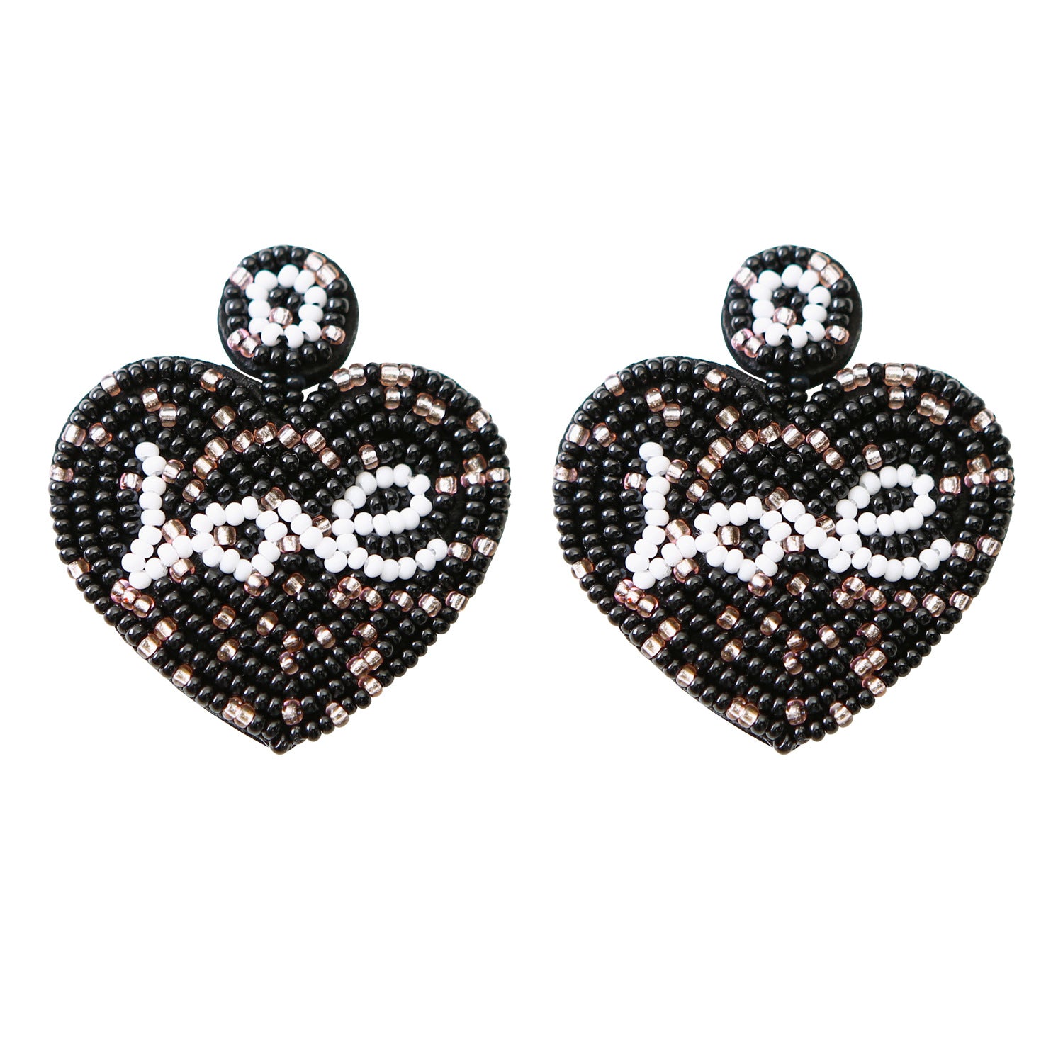 Wholesale Bohemian Exaggerated Retro Heart-shaped Ethnic Rice Beads Earrings Handmade Tassel Love Mother's Day Earrings